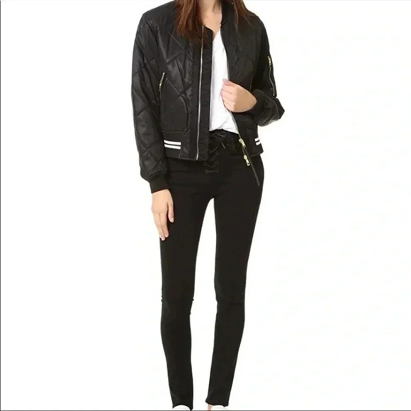 Rag & Bone black laced up skinny jeans in black coal - Picture 3 of 11